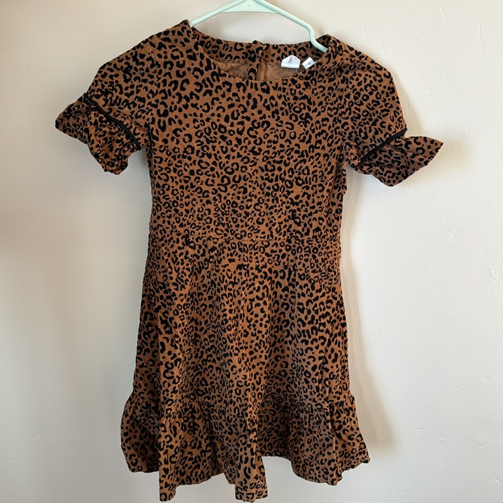 Gap kids Leopard print chord dress (never worn) 8-9